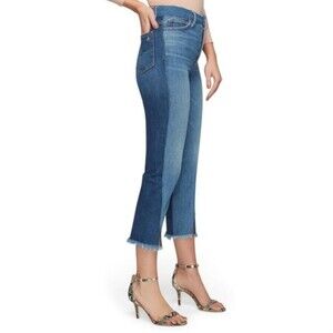 SAM EDELMAN Jeans Mary Jane High Rise Straight Ankle Pants Raw Hem Cropped Sz 31
